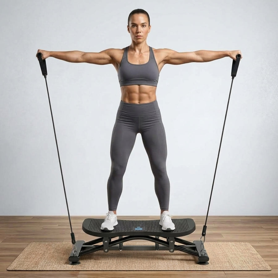 Sliding Ski Simulator with Resistance Bands