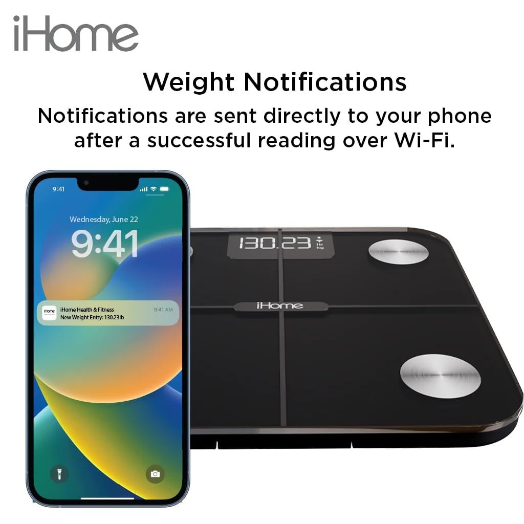 Digital Wifi Smart Scale for Body Weight, Weight Scale, Including BMI, Body Fat, Muscle Mass, Batteries Included (Black Smart Wifi)