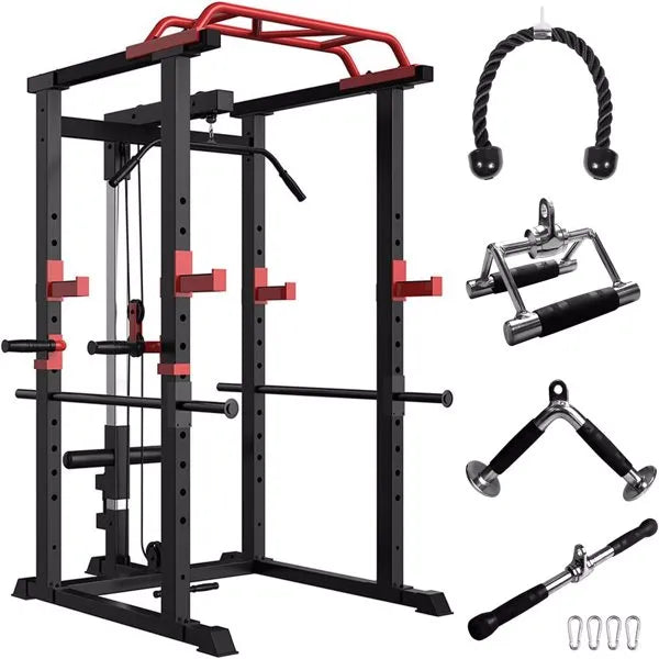 Power Cage Home Gym Set with Cable Attachments