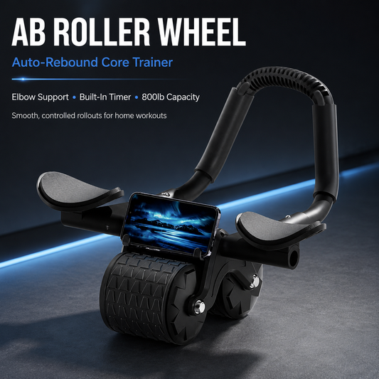Ab Roller Wheel with Timer & Auto-Rebound