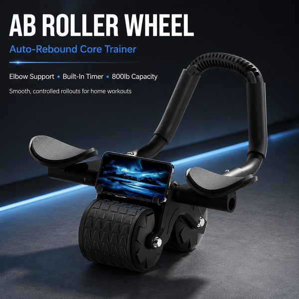 Ab Roller Wheel with Timer & Auto-Rebound