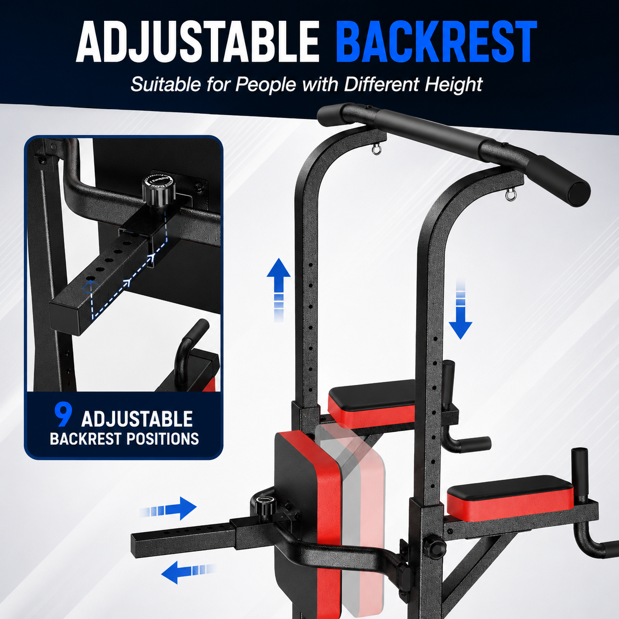 Power Tower, Pull-Up & Dip Station, 480lb Capacity