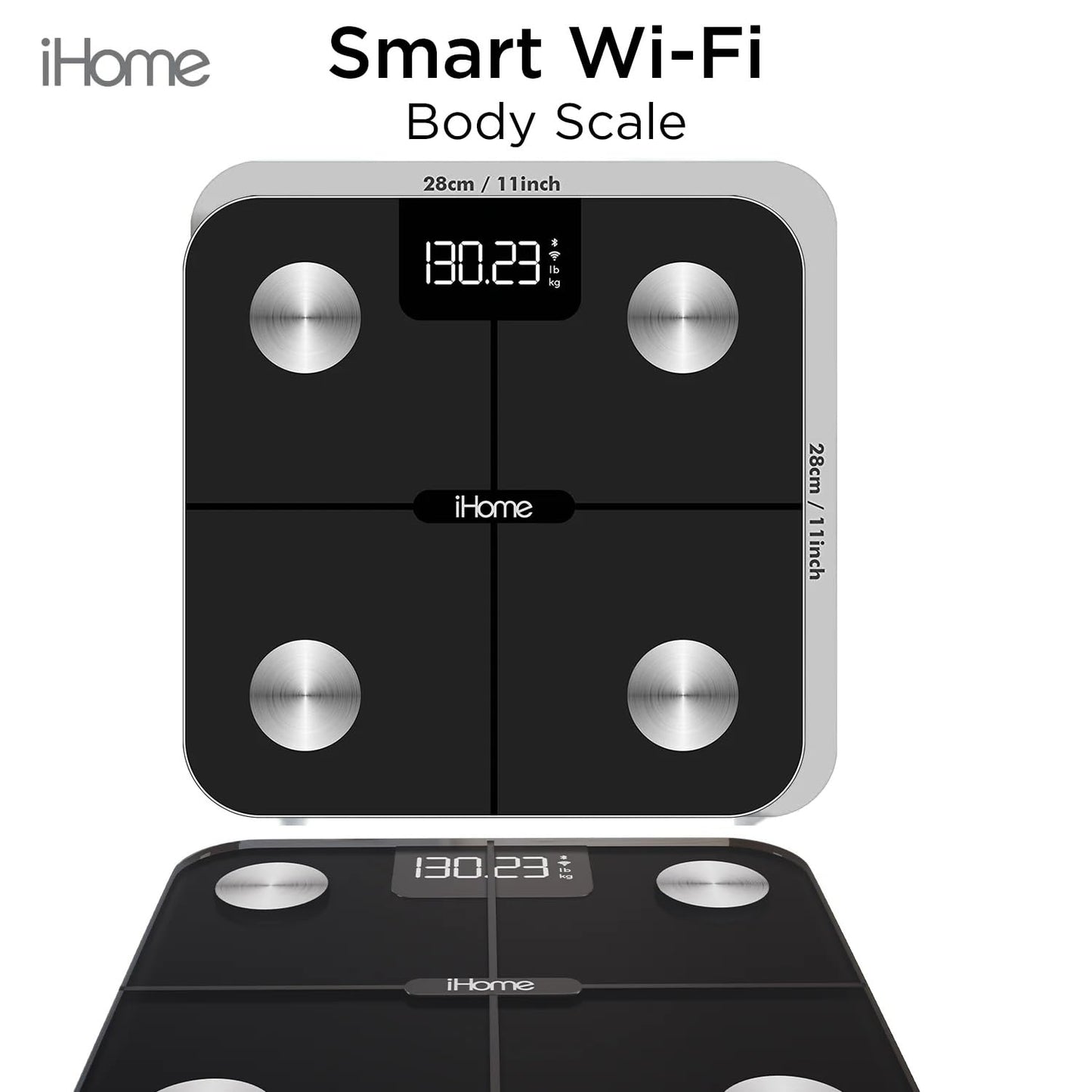 Digital Wifi Smart Scale for Body Weight, Weight Scale, Including BMI, Body Fat, Muscle Mass, Batteries Included (Black Smart Wifi)